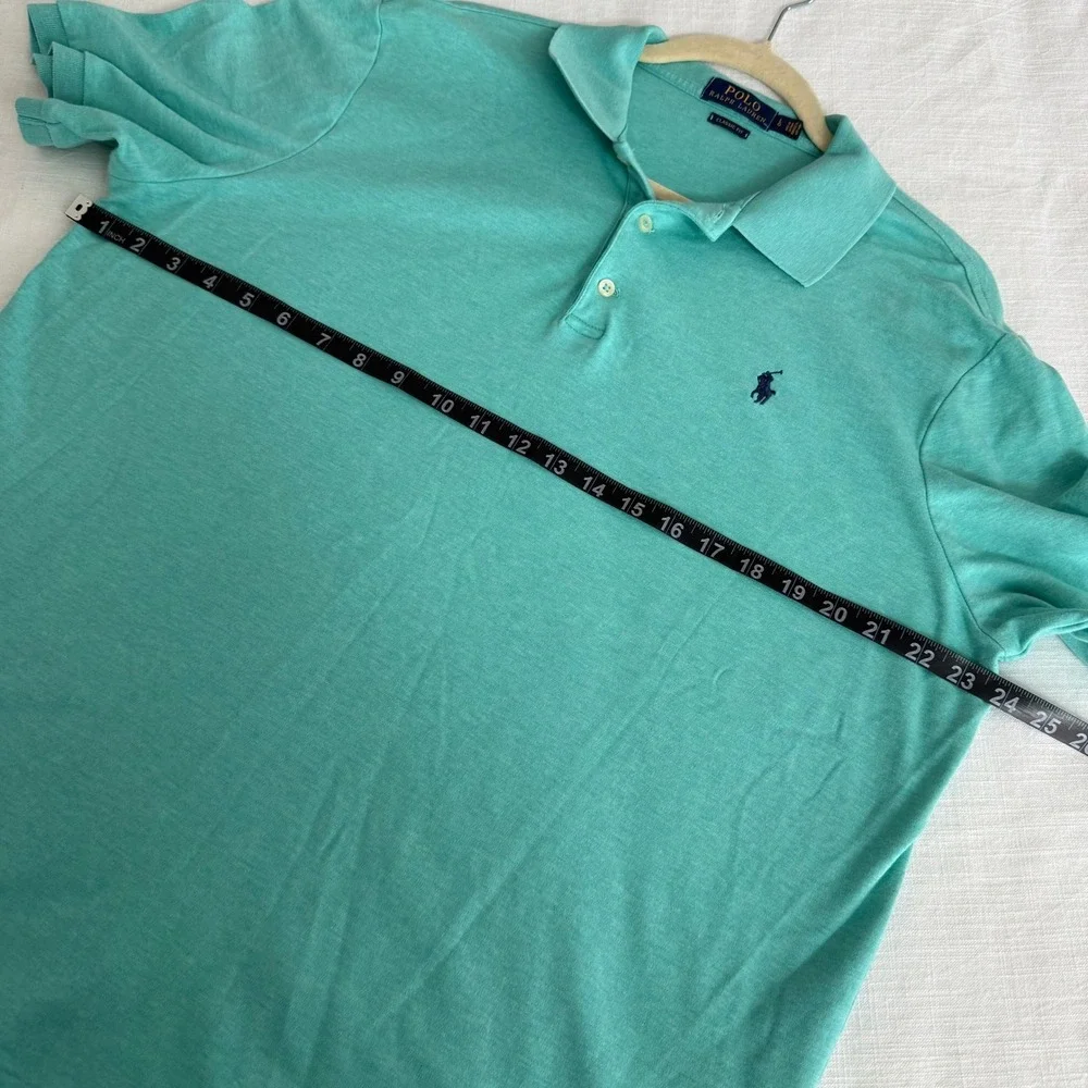 Polo Ralph Lauren‎ Mens Classic Fit Aqua Green Short Sleeve Polo Shirt Size L